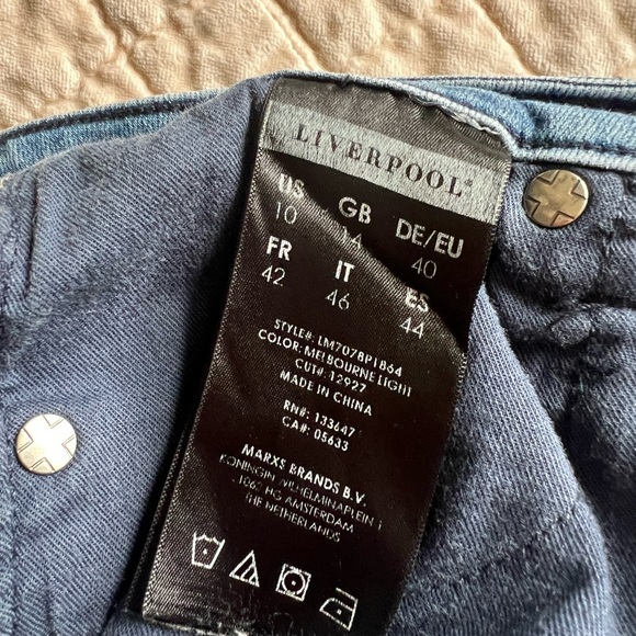 Liverpool Alison floral boho wide leg crop Melbourne light wash jeans - Picture 8 of 10